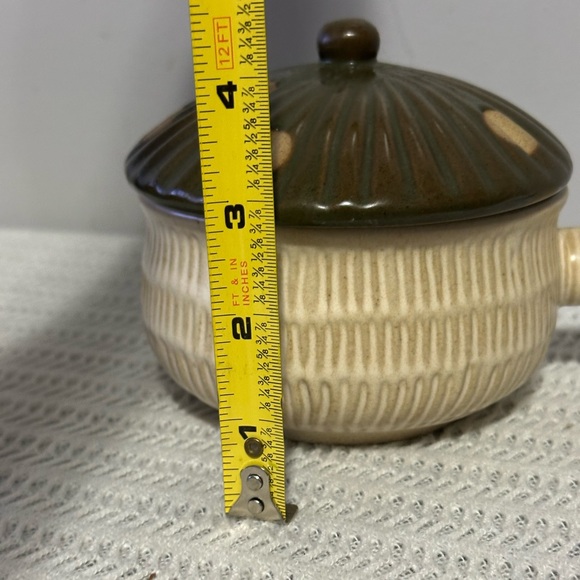 Urban outfitter mushroom lid ceramic soup bowl with handle - Picture 8 of 8